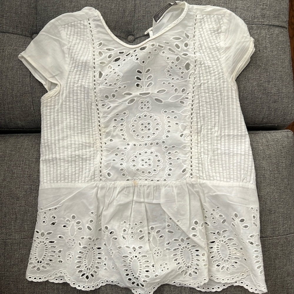 Zara eyelet top xs cotton